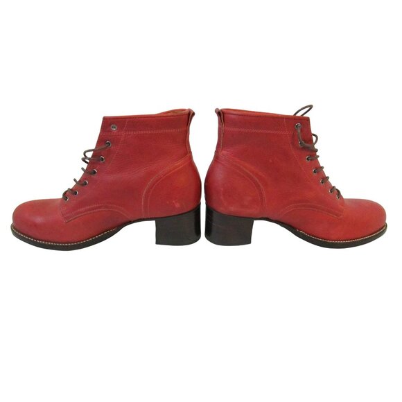 Adelante Women’s Burgundy/Pomegranate Leather Lace Up Boots SZ 10 w/extra laces - Picture 4 of 13